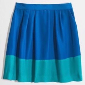 J.Crew color block skirt NWT, pockets, size 2, blue and teal